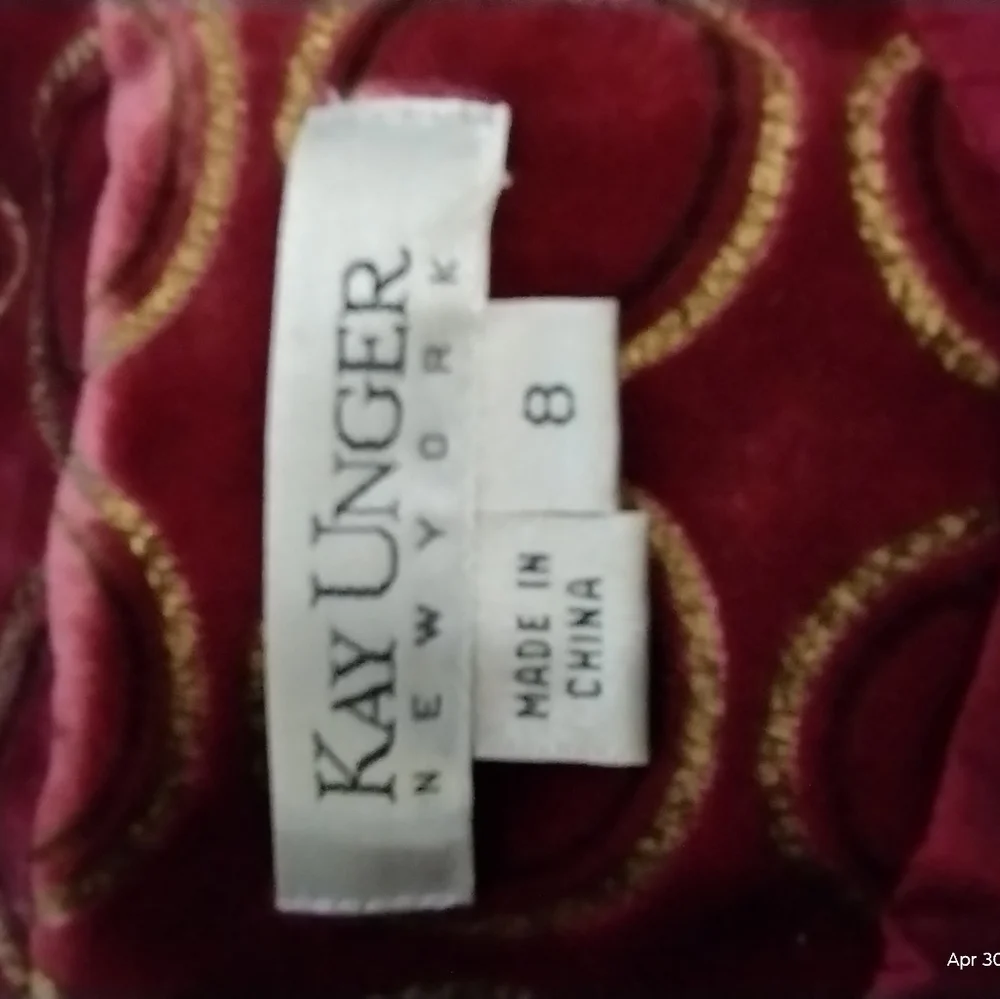 Y2K Kay Unger NY Women's Velour Art Wear Grannycore Old Money Blazer Size 8 Vamp